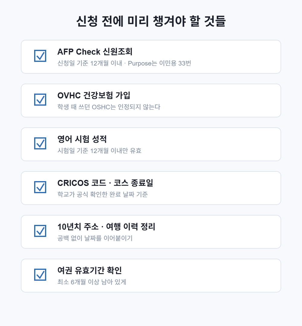 485 비자 신청 전 준비 체크리스트